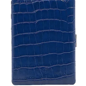 Étui à cigarettes Tsubota Pearl en cuir grainé bleu vu de dos, accessoire à cigarettes haut de gamme A La Civette