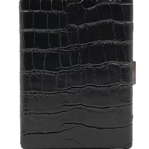 Étui à cigarettes Tsubota Pearl en cuir grainé noir vu de dos, accessoire à cigarettes haut de gamme A La Civette
