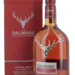Whisky The Dalmore Cigar Malt Reserve avec boîte et bouteille de face, sélection vins et spiritueux A La Civette.