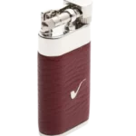 A La Civette Accessoires à pipes Briquets à pipe Savinelli Nouvelle génération rouge trois quarts, briquet à pipe rouge avec flamme inclinée et finition haut de gamme.
