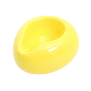A La Civette Accessoires à pipes Porte-pipe Chacom CC605 céramique jaune dos, support individuel en céramique brillante vu de dos.