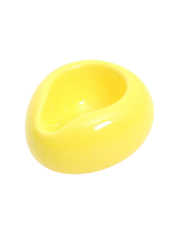 A La Civette Accessoires à pipes Porte-pipe Chacom CC605 céramique jaune dos, support individuel en céramique brillante vu de dos.