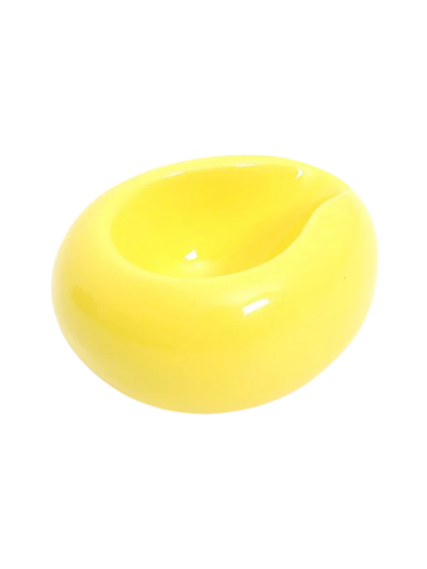 A La Civette Accessoires à pipes Porte-pipe Chacom CC605 céramique jaune, support individuel pour pipe en céramique brillante.