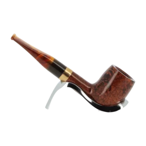 A La Civette Pipes Chacom Churchill Unie 186 forme droite finition lisse sans filtre support profil inversé, pipe en bruyère haut de gamme fabriquée en France.
