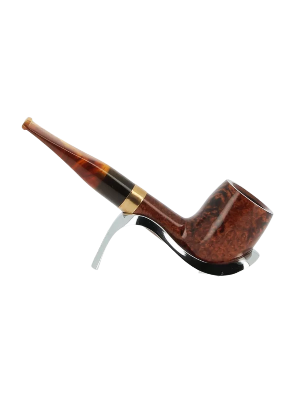 A La Civette Pipes Chacom Churchill Unie 186 forme droite finition lisse sans filtre support profil inversé, pipe en bruyère haut de gamme fabriquée en France.