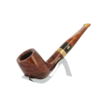 A La Civette Pipes Chacom Churchill Unie 186 forme droite finition lisse sans filtre support trois quarts, pipe en bruyère haut de gamme fabriquée en France.