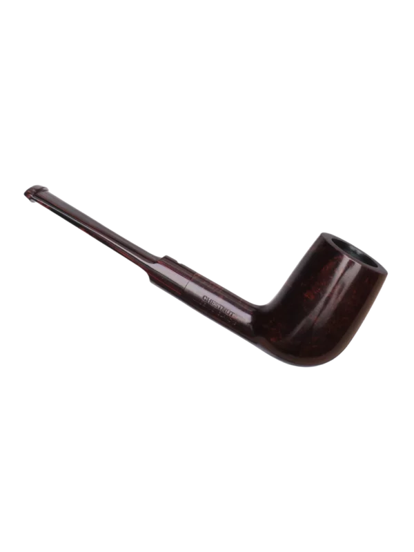 A La Civette Pipes Dunhill Chestnut 4212 forme droite finition lisse sans filtre profil inversé, pipe en bruyère haut de gamme fabriquée en Angleterre.