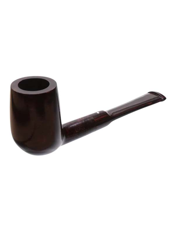 A La Civette Pipes Dunhill Chestnut 4212 forme droite finition lisse sans filtre trois quarts, pipe en bruyère haut de gamme fabriquée en Angleterre.
