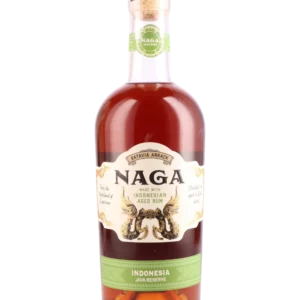 A La Civette Vins et spiritueux Rhum Naga Java Reserve bouteille face, rhum indonésien premium élaboré selon la tradition du Batavia Arrack.