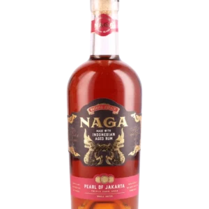A La Civette Vins et spiritueux Rhum Naga Pearl of Jakarta bouteille face, rhum indonésien premium Triple Cask Aged en édition Small Batch.