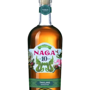 A La Civette Vins et spiritueux Rhum Naga Siam Edition 10 ans bouteille face, rhum thaïlandais premium vieilli 10 ans.