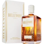 Whisky Bellevoye Blanc finition Sauternes, boîte trois-quarts et bouteille face, vins et spiritueux A La Civette.