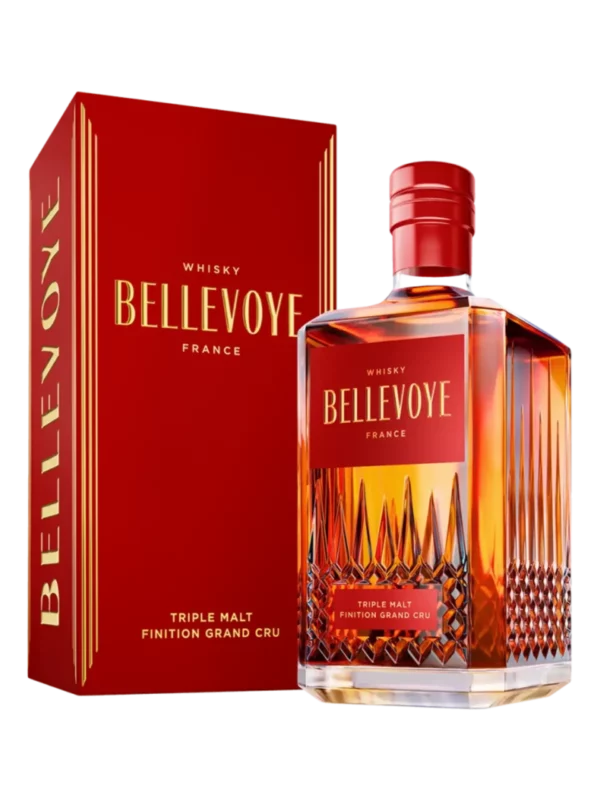 A-La-Civette-Vins-et-spiritueux-Whisky-Bellevoye-Rouge-finition-grand-cru-boite-face-bouteille-face Whisky Bellevoye Rouge finition Grand Cru, boîte face et bouteille face, vins et spiritueux A La Civette.