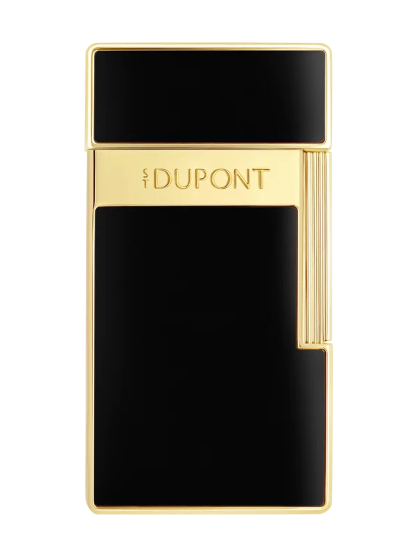 A La Civette accessoires à cigares briquet S.T. Dupont Biggy laque noir et doré nouveau visuel face