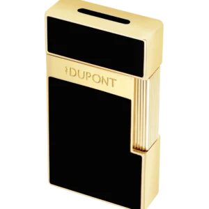 A La Civette accessoires à cigares briquet S.T. Dupont Biggy laque noir et doré nouveau visuel trois quarts