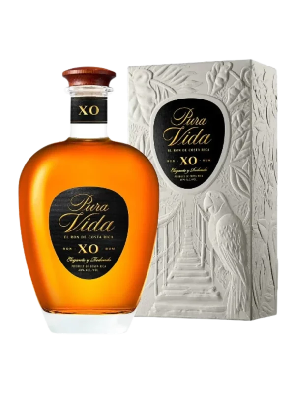 A La Civette vins et spiritueux rhum Pura Vida XO boîte face bouteille face inverse
