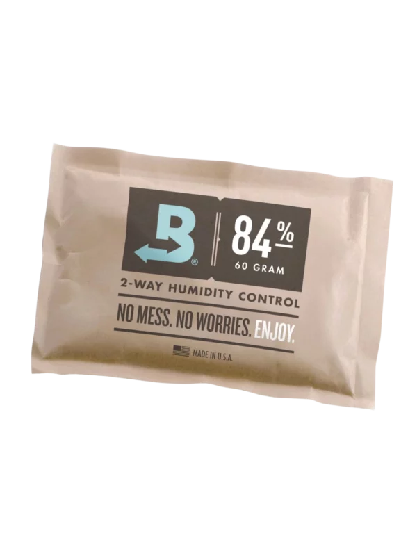 Sachet humidificateur Boveda 84 % 60 grammes pour accessoires à cigares, vue de face