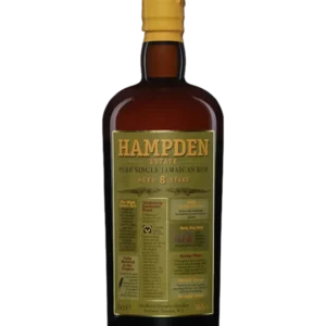 Rhum Hampden Pure Single Jamaican Rum 8 ans, bouteille fermée présentée de face.