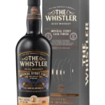 Emballage et bouteille du whisky The Whistler Imperial Stout Cask Finish, la boîte comme le flacon vus de face.