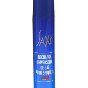 Recharge de gaz universelle Saxo, conçue pour remplir le réservoir d’un briquet à cigare