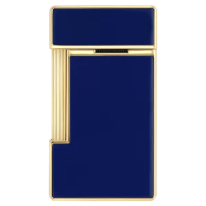 Briquet S.T. Dupont Slimmy laque bleu et doré dos – Accessoires à cigares À La Civette Paris