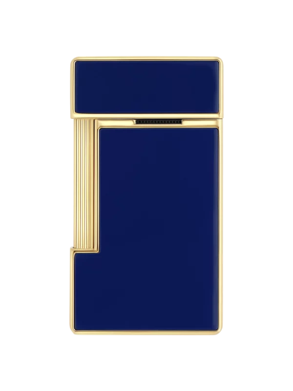 Briquet S.T. Dupont Slimmy laque bleu et doré dos – Accessoires à cigares À La Civette Paris