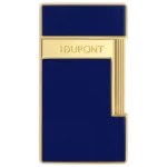 Briquet S.T. Dupont Slimmy laque bleu et doré face – Briquet de luxe pour cigare